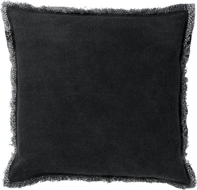 Dutch Decor BURTO - Kussenhoes 45x45 cm - gewassen katoen - Raven - zwart - met rits - zonder binnenkussen