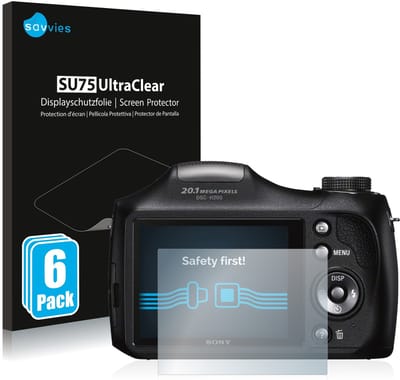 Savvies - Screenprotector voor Sony Cyber-Shot DSC-H300 - Folie Beschermfolie transparant 6 Stuks