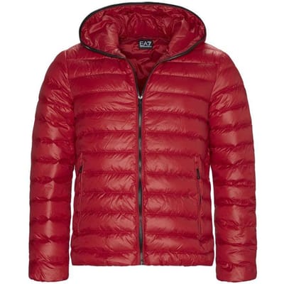 Emporio Armani EA7 Effen Kleur Rits-Up Capuchon Lange Mouwen Jas Heren jassen Rood 6GPB66-PNR4Z-1450 S brown
