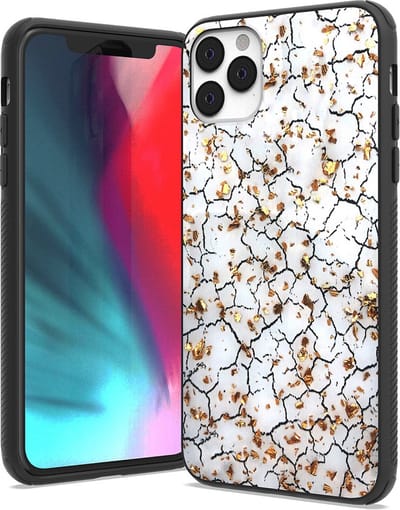 LuxeBass Siliconen hoesje met print geschikt voor Apple iPhone 11 Pro - Marmer Broken White - telefoonhoes - gsm hoes - telefoonhoesje