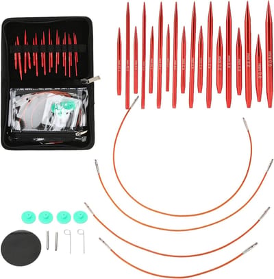 Complete Set Verwisselbare Rondbreinaalden van Aluminium en RVS met Afneembare Draad voor Beginners en Gevorderden, Ideaal voor Breiprojecten