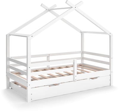 Vitalispa Luni Huisbed – 160 x 80 cm met uitschuifbaar logeerbed Wit