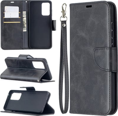 MobyDefend Hoesje - Geschikt voor Samsung Galaxy A52 / A52s - Wallet Book Case Met Koord - Zwart