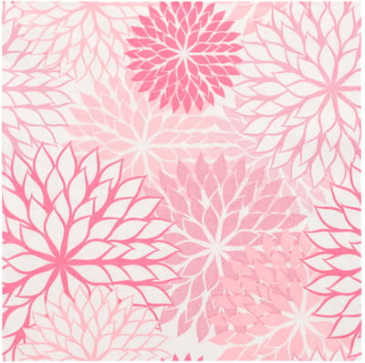 10x 20 Servetten 3-laags 1/4 vouw 40 cm x 40 cm roze Floralies