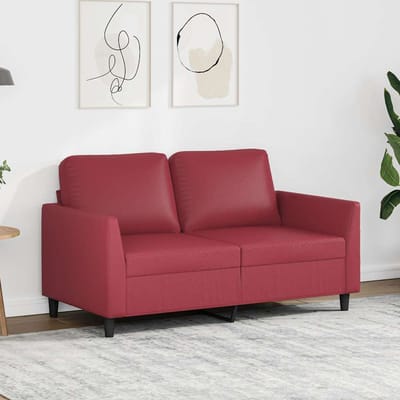 vidaXL - Tweezitsbank - 120 - cm - kunstleer - wijnrood