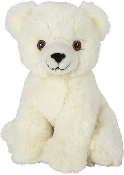 Nature planet pluche knuffel ijsbeer - wit - 16 cm - ijsberen - pooldieren knuffel - speelgoed dieren