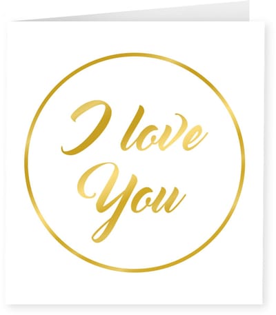 Gold white cards - I love you