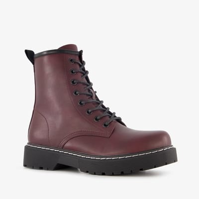 Blue Box dames veterboots bordeaux rood - Maat 36
