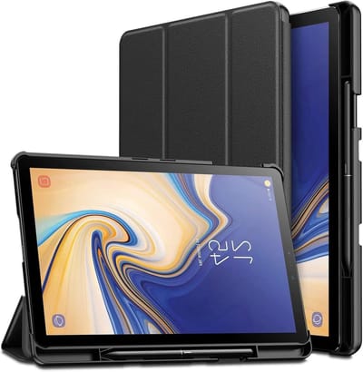 Tablethoes voor 10.5 inch Galaxy Tab S4 2018, Schokbestendig, Automatische Wake/Sleep, Zwart, Bescherming en Stijl
