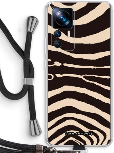 Case Company® - Hoesje met koord geschikt voor Xiaomi 12T hoesje met Koord - Arizona Zebra - Telefoonhoesje met Zwart Koord - Bescherming aan alle Kanten en Over de Schermrand