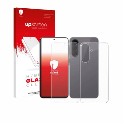 upscreen - Screenprotector voor Samsung Galaxy A57 5G (Voor+Achter) - Folie Beschermfolie Beschermglas transparant