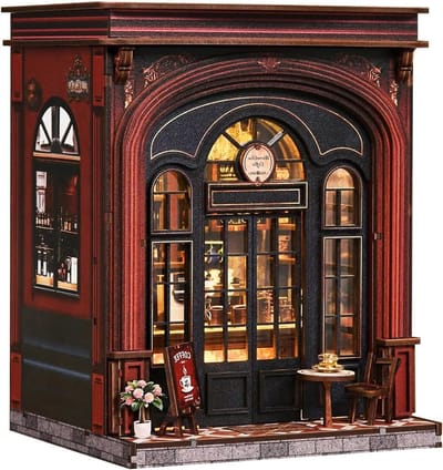 Miniatuur Poppenhuis - Houten Bouwpakket - Hobby Project - Met LED Verlichting - 16 x 11 x 21.5 cm