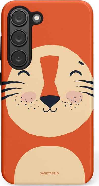 Casetastic hoesje geschikt voor Samsung Galaxy S23 - Dubbellaagse bescherming - Knuffelkopjes tijger - Fashion Case - Terracotta Zand