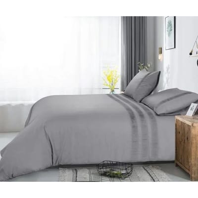 Dreamhouse Dekbedovertrek Bali Grijs - Eenpersoons 140 x 200/220 cm + 1 kussensloop