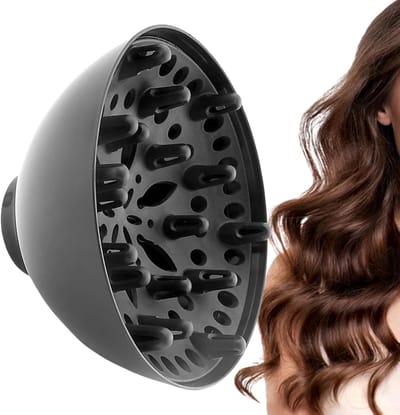 Haardroger Diffuser - Haar Diffuser - Haar Stijlen - Instelbare Aansluiting - 74 g - Zwart