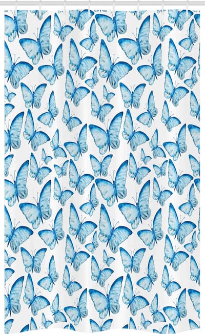 ABAKUHAUS Stammes Douchegordijn – 120x180 cm – Polyester – Wit-Blauw