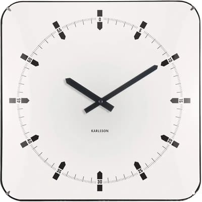 Karlsson Wandklok Sucinto Dome Square - Wit - 35x35x35cm - Wandklok Modern