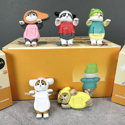Mofusand Fruit Nyan Gachapon Ananas Kat Blind Box Kawaii Bureau Decoratie Auto Decoratie Verzamelbaar Speelgoed Festival Cadeau