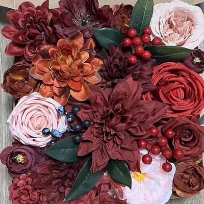 Dailygoods- Kunstbloemen - Echte uitziende rozen - Kunstbloemen boeket - Nep bloemen - Bruidsboeket - Decoratie - 1-pack schuim bloemen 25x25x5 cm - Nepbloemen