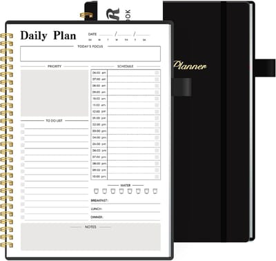 Ongedateerde Spiraal Planner - Uurschema Notitieboek 17,8 x 25,4 cm - Flexibele Takenlijst & Afsprakenorganizer voor Dagelijks Gebruik