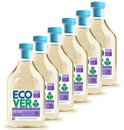 Ecover - Vloeibaar Wasmiddel Kleur - Voordeelverpakking 6 x 1 L - 168 wasbeurten - Kleurbescherming & Pluisverwijdering - Plantaardig & Biologisch afbreekbaar