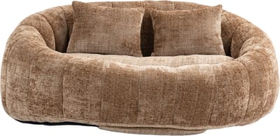 Bonkenstoel Zitbank voor Volwassenen en Kinderen, Binnen & Buiten, Accent Vloer Zachte Lounge Stoel (koffiebruin Chenille)