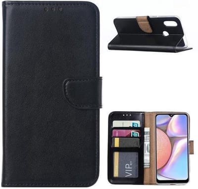 LuxeBass Boekhoesje geschikt voor Samsung Galaxy A20s - Zwart - telefoonhoes - gsm hoes - telefoonhoesjes