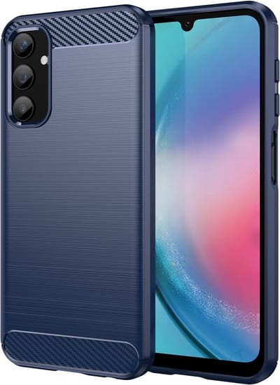 Coverup Hoesje - Geschikt voor Samsung Galaxy A25 Hoesje - Coverup Armor Brushed TPU Back Cover - Blauw