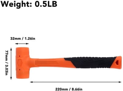 Rubber Hamer 0,5 lb - Niet-elastisch Ontwerp - Hamer voor Ambachten - Houtwerk - Efficiënte Slagen - Lichtgewicht