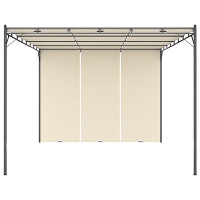 vidaXL - Tuinprieel - met - zijgordijn - 4x3x2,25 - m - crème