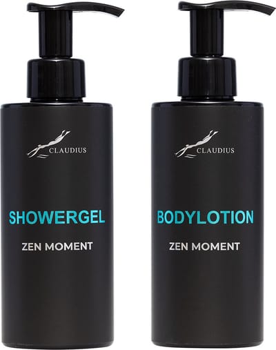 Douchepakket Zen Moment - Showergel + Bodylotion - 300 ml per fles - bodycare - luxe fles - set van 2 stuks - Cadeau