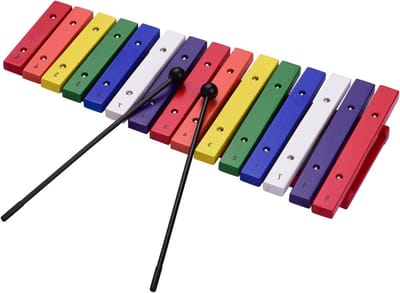Houten Xylofoon - Percussie Instrument - Muzikaal Talent - 15 Melodieuze Tonen - 43 cm Breed - Veelkleurig