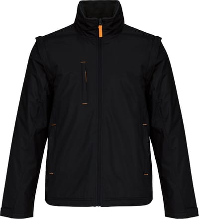 Outdoorjas 'Score' met afritsbare mouwen Kariban Zwart/Oranje - S