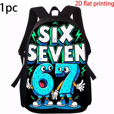 1/2/3/4/5 stuks Cartoon Nummer 67 Patroon Rugzak Set Lichtgewicht Grote Capaciteit Schooltas met Reistas Kinderen Perfect Cadeau black