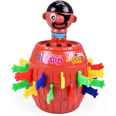 14CM Kinderen Grappig Raadspel Speelgoed Grote Piratenvat Nieuwigheid Speelgoed Klassiekers Spelletjes Intelligentiespel voor Kinderen Gelukkig Prik Pop-up Speelgoed Large red