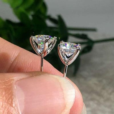 Echte 1 Ct moissaniet oorstekers Voor Dames 100% 925 Sterling Zilver Luxe Oorbellen Dames Bruisende Bruiloft Gouden Oorbellen gray