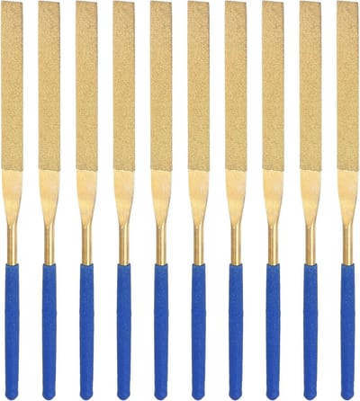 Diamantvijlenset - Metaalvijlen - Precisie werk - Titanium gecoat - 5x180 mm - Zilverkleurig