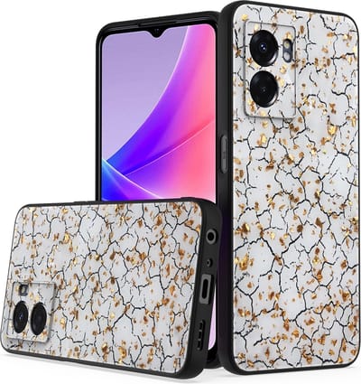 LuxeBass Siliconen hoesje met print geschikt voor OPPO A77 - Marmer Broken White - telefoonhoes - gsm hoes - telefoonhoesje