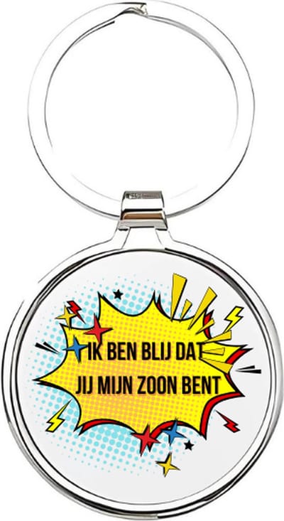Akyol - Ik ben blij dat jij mijn zoon bent Sleutelhanger - zoon - De leukste zoon - Zoon sleutelhanger - kind sleutelhanger - Sleutelhanger zoon - Familie sleutelhanger - cadeautje - Zoon cadeau - boy - de liefste zoon - 4 x 7,5 CM