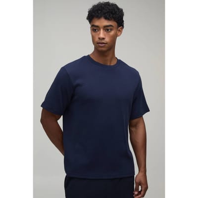 Essentieel Regular Fit Wafel T-shirt | Navy | Size XS