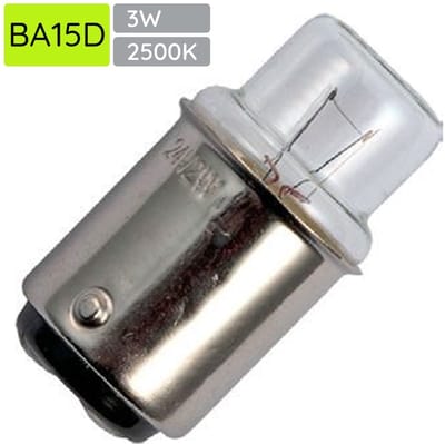 Signaallamp Ba15d 24V 3W - 125 mAh - Per stuk - T14 Gloeilamp Ø14mm - 30mm - 2500K - Dimbaar