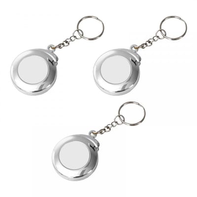 Dailygoods- Mini Sleutelhanger - Set van 3 - Meetlint 2 m - Intrekbaar - Roestvrij Staal - Duurzaam en Lichtgewicht