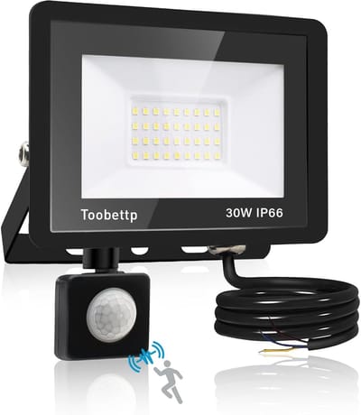 Krachtige LED Schijnwerper 30W met Bewegingsmelder - Koudwit 6500K - 3000 Lumen - IP66 Waterdicht