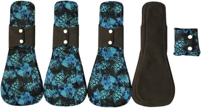 5x Herbruikbare Menstruatie Doeken Nachtelijk XL - 14 Inch - Houtskool Bamboe Maandverband