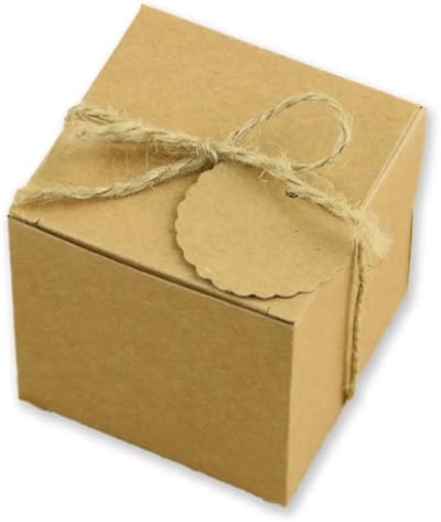 SnelShoppen - Kartonnen Dozen 50 Stuks Geschenkdozen Kraftpapier Vierkant 7x7x7 cm Bruin Met Deksel Voor Verjaardag Feest Bruiloft