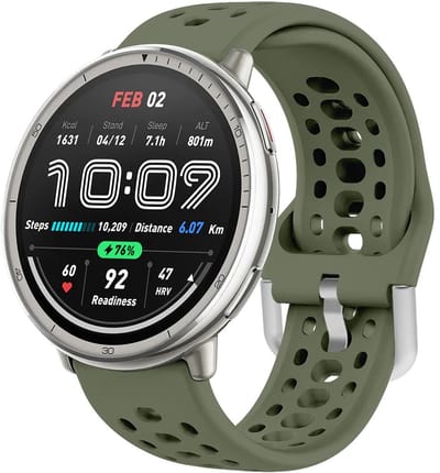 Siliconen bandje - geschikt voor Amazfit GTS / GTS 2(E) / GTS 2 Mini / GTS 3 / 4 (Mini) / Bip (S) / Bip U (Pro) / Bip Lite / Bip 3 (Pro) / GTR 42 mm / Pop (Pro) / Active (2) - army groen