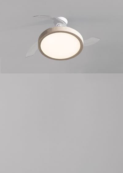 CREATE - Plafondventilator 40W stil met intrekbare bladen en LED-licht, verschillende maten - M - Met licht - Afstandsbediening - WIND CLEAR STUDIO