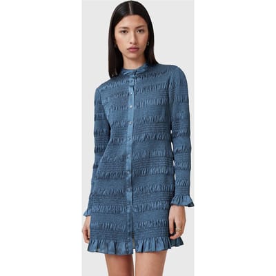 AllSaints Meg Mini Dress Oyster Blue Taglia: 2 | Abiti Mini Outlet | Donna | Blu