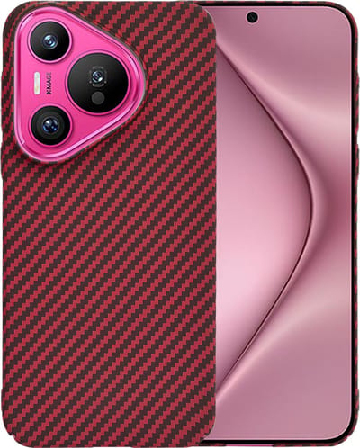 Hoesje geschikt voor Huawei Pura 70 - Techsuit Carbonite FiberShell Carbon Back Cover - Rood