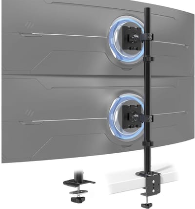 MKSS® Monitor Arm 2 Schermen - Standaard - Verhoger - Zwart